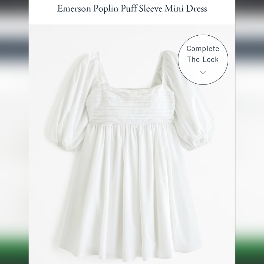 Abercrombie Emerson Poplin Puff Sleeve Mini Dress